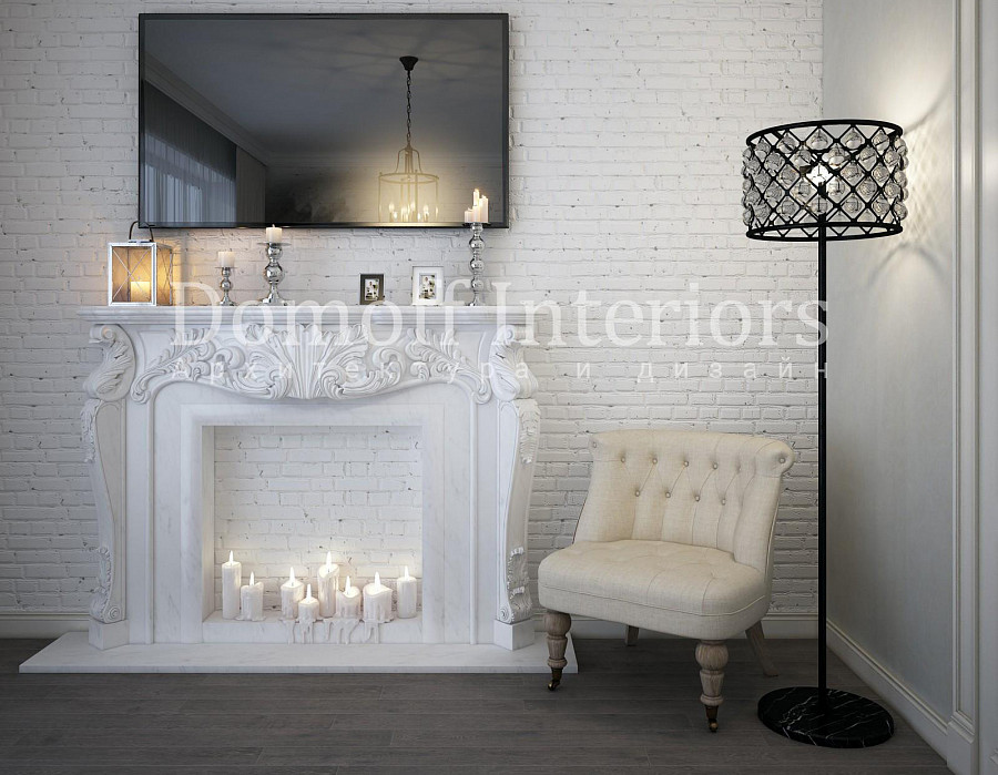 Классическая мебель на фоне кирпичной стены в стиле лофт смотрится роскошно