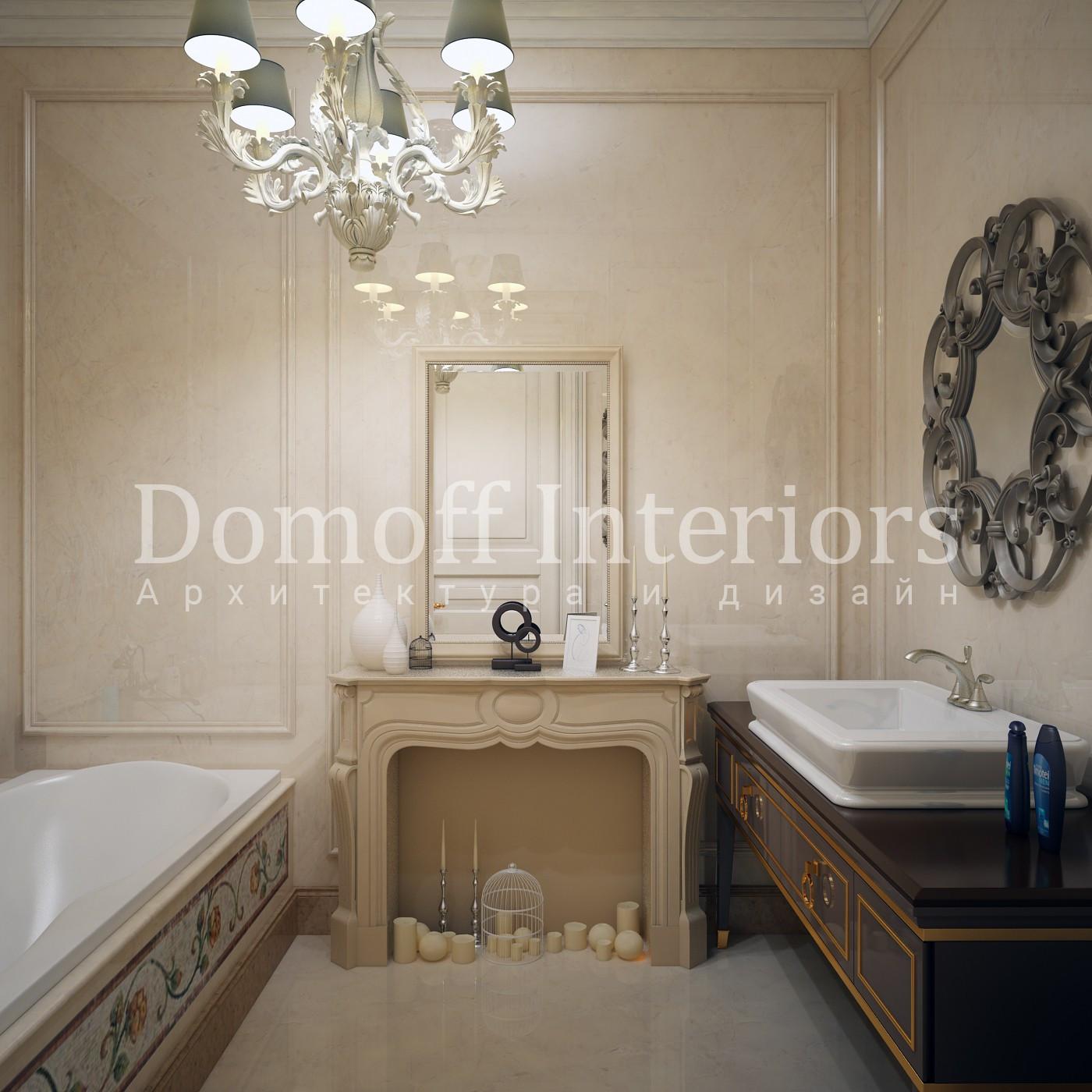 Хозяйская ванная комната в Стиле Современная классика