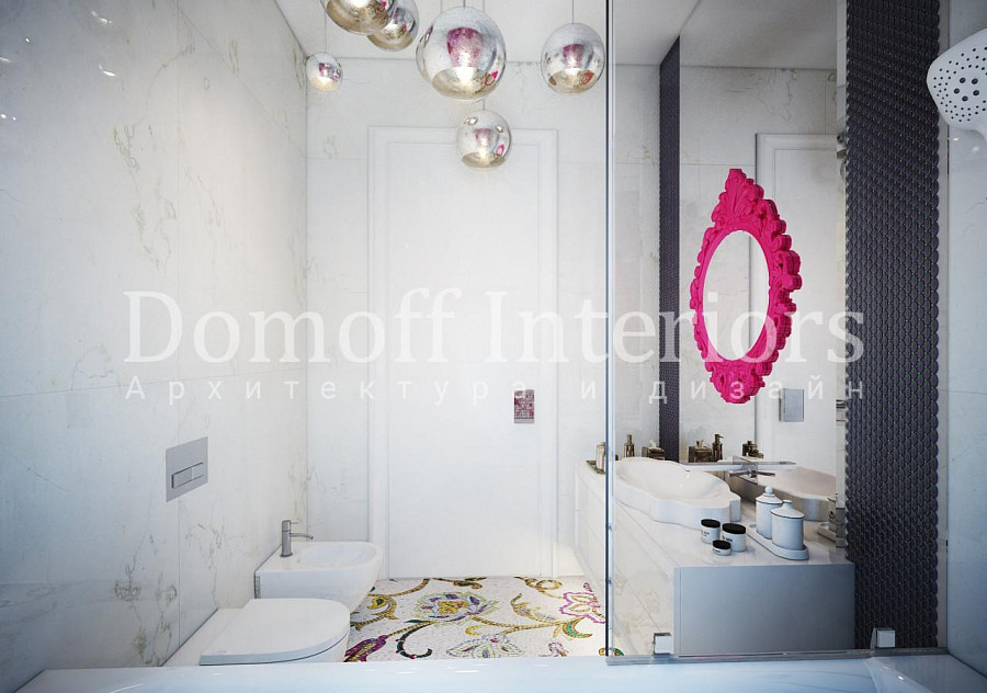 Горчичная плитка мозаика в ванной комнате — стиль современная классика, современный, эклектика