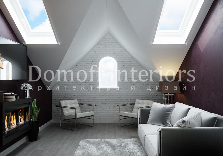 Белая кирпичная стена на чердаке в элитном доме — показатель не только лофта, но и утонченного дизайнерского вкуса